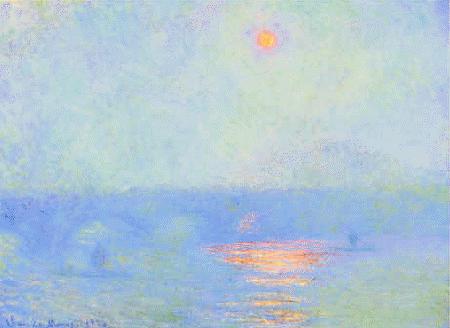 Claude Monet Waterloo Bridge, Effect of Sunlight in the Fog